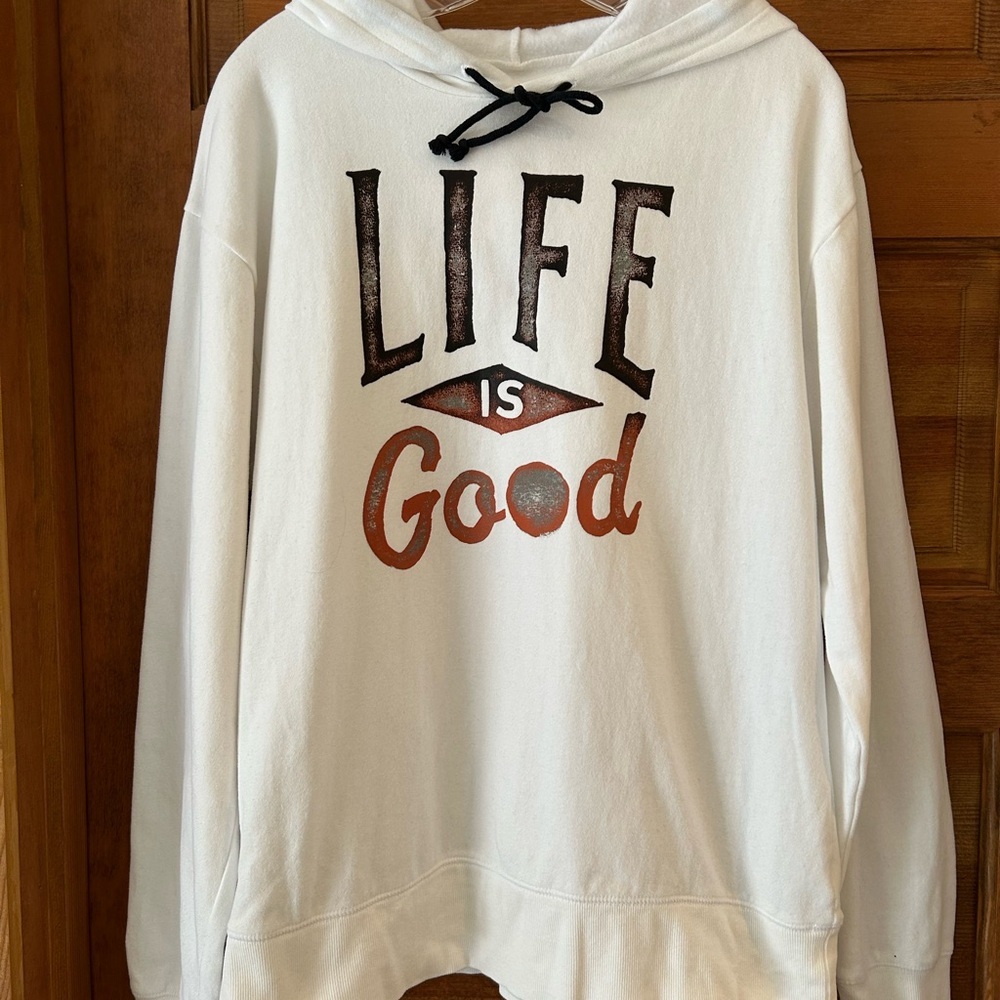 Life Is Good Men's White Hoodie/ size M - Picture 2 of 11